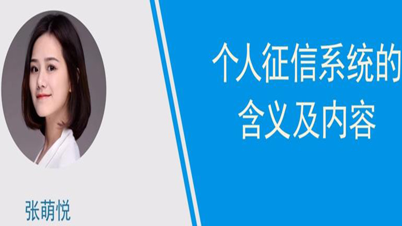 个人征信系统的含义及内容