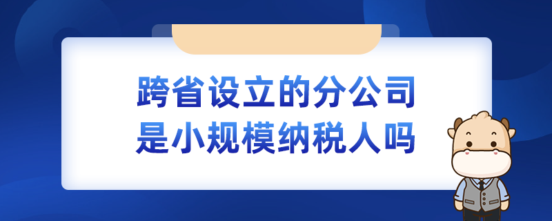 跨省设立的分公司是小规模纳税人吗